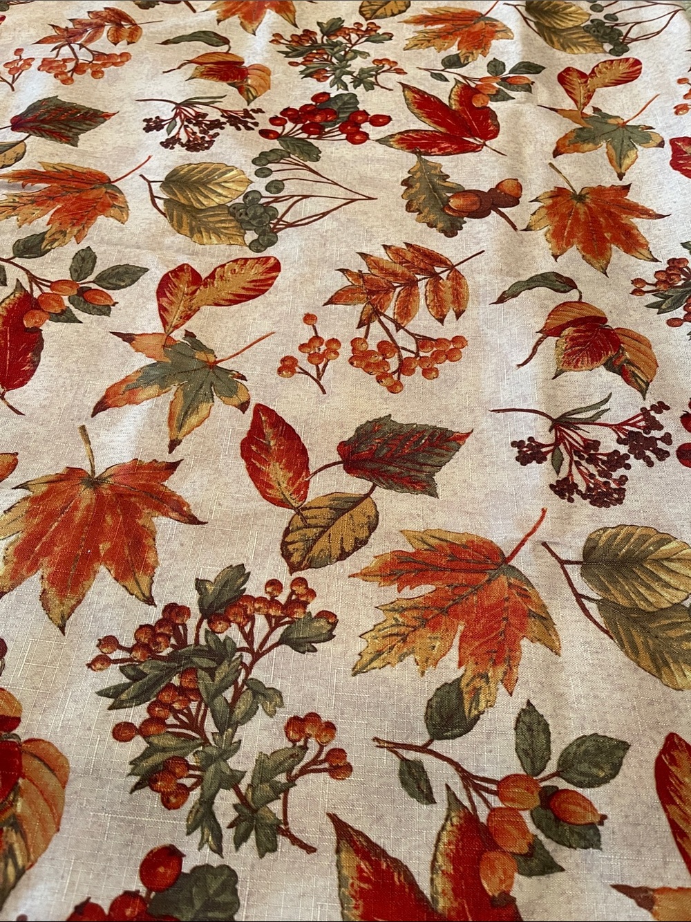 Autumn Harvest Tablecloth - Red, Orange & Green Fall Leaves